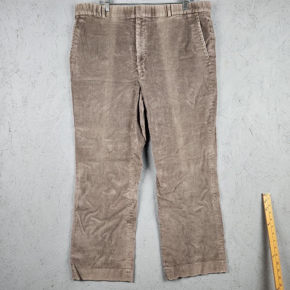 Vintage LL Bean Pants Mens 40 Brown Corduroy Made In USA Union 80s Casual Old